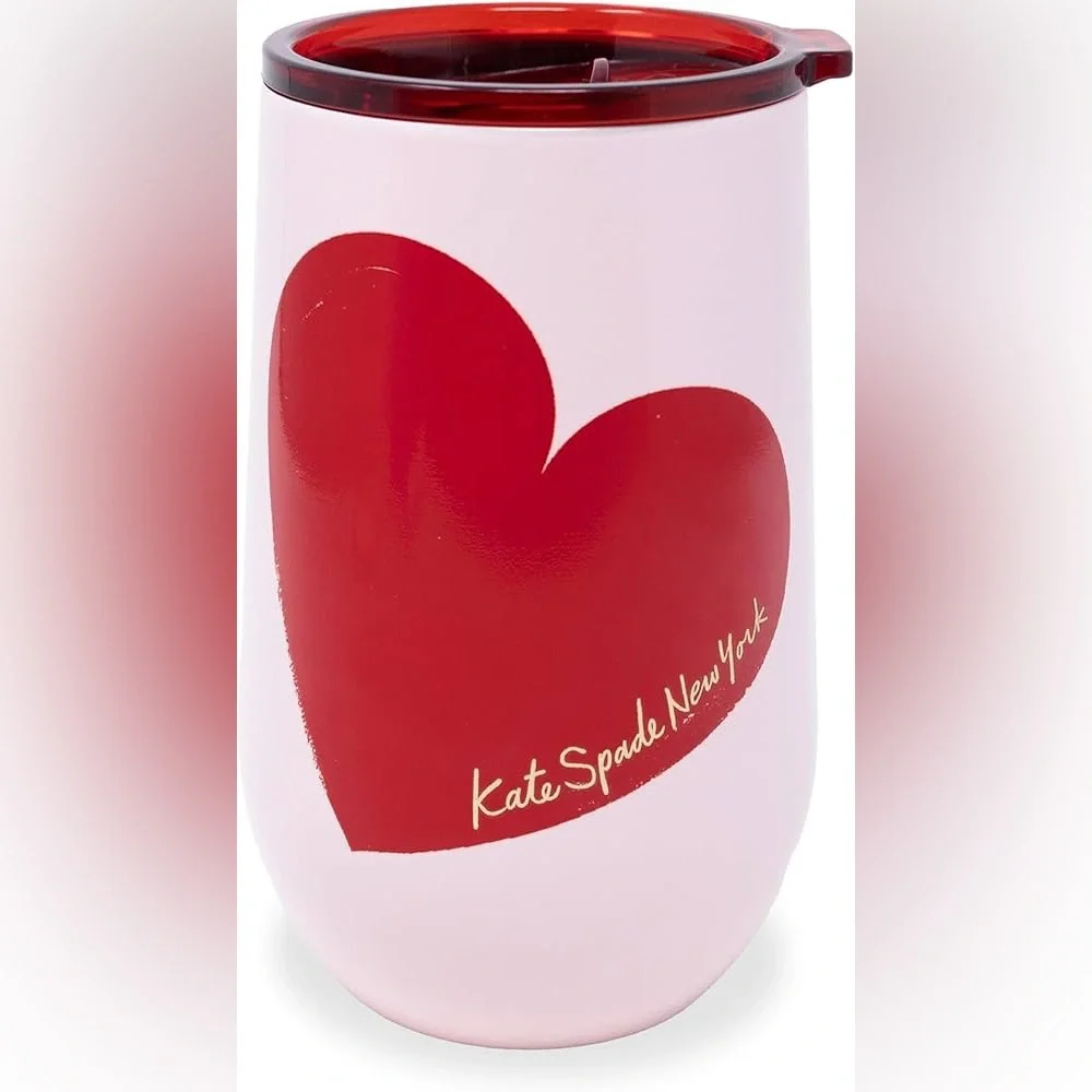 Kate Spade Valentine's Day Wine Tumbler 16 oz Stainless Steel Coffee NWT - Picture 10 of 10